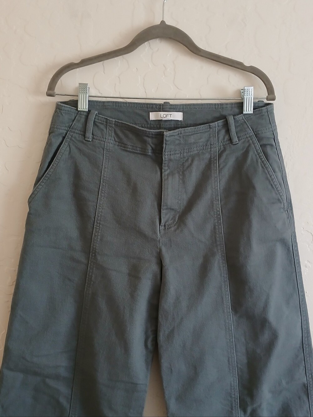LOFT Curvy Seamed Palmer Wide Leg Cropped Pants Women's 8 High Rise Quiet Luxury - Picture 5 of 8